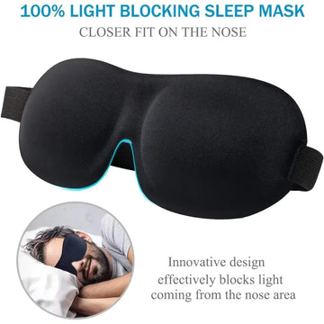 3D Memory Foam Sleep Mask – Blackout Blindfold for Sleep & Travel