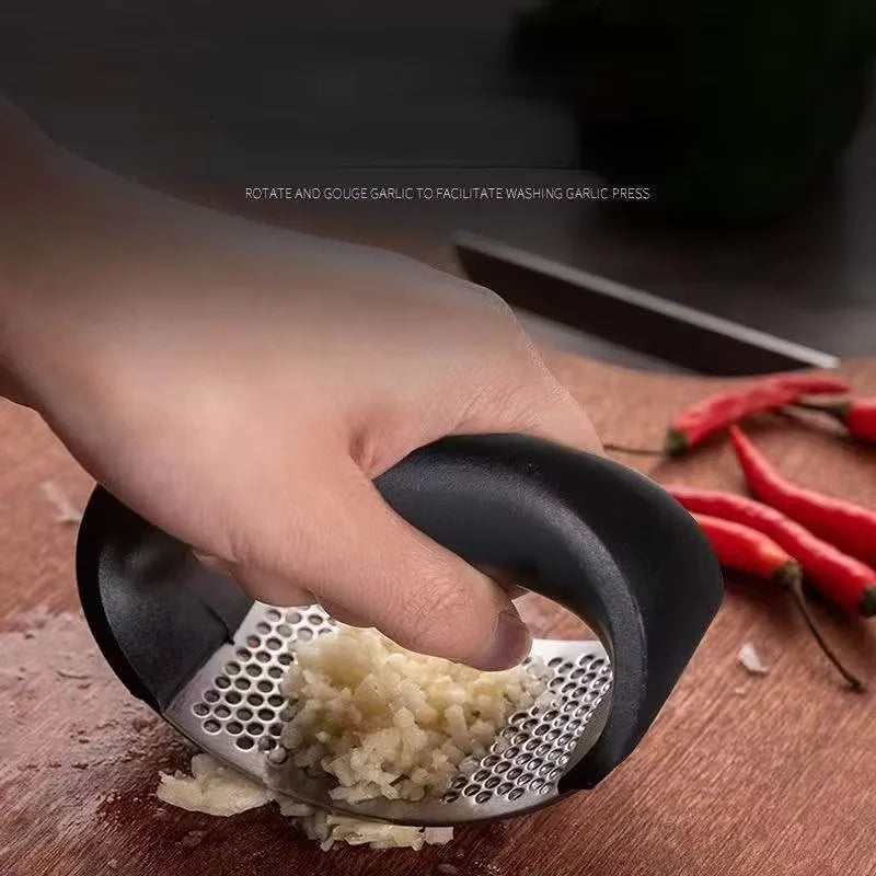 Stainless Steel Garlic Press – Manual Crusher & Mincer Tool