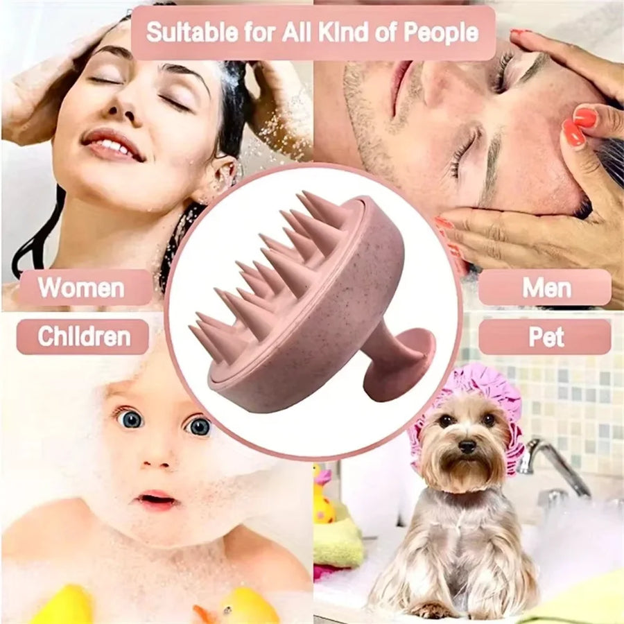 Silicone Shampoo Scalp Massage Brush – Bath & Shower Hair Tool