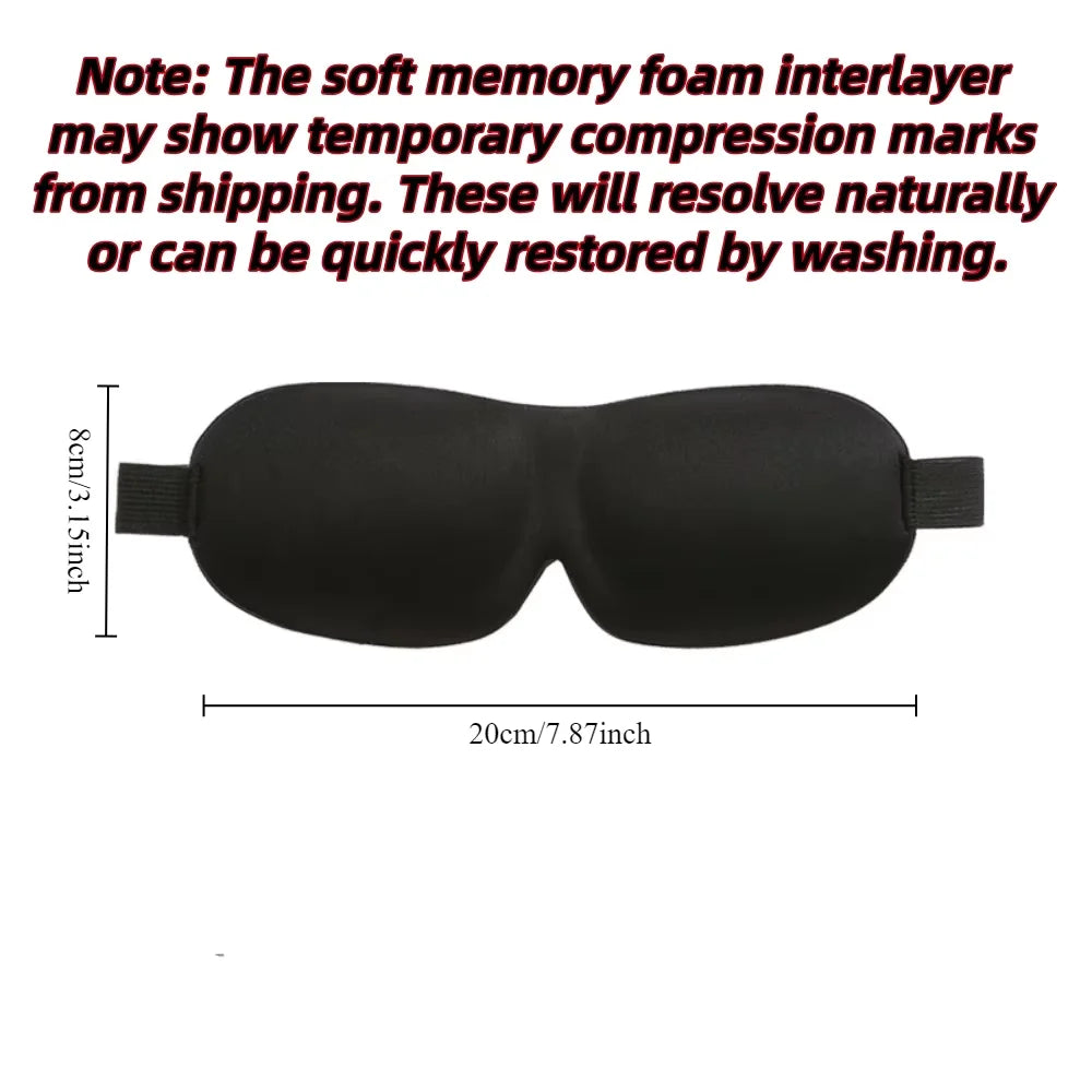 3D Memory Foam Sleep Mask – Blackout Blindfold for Sleep & Travel