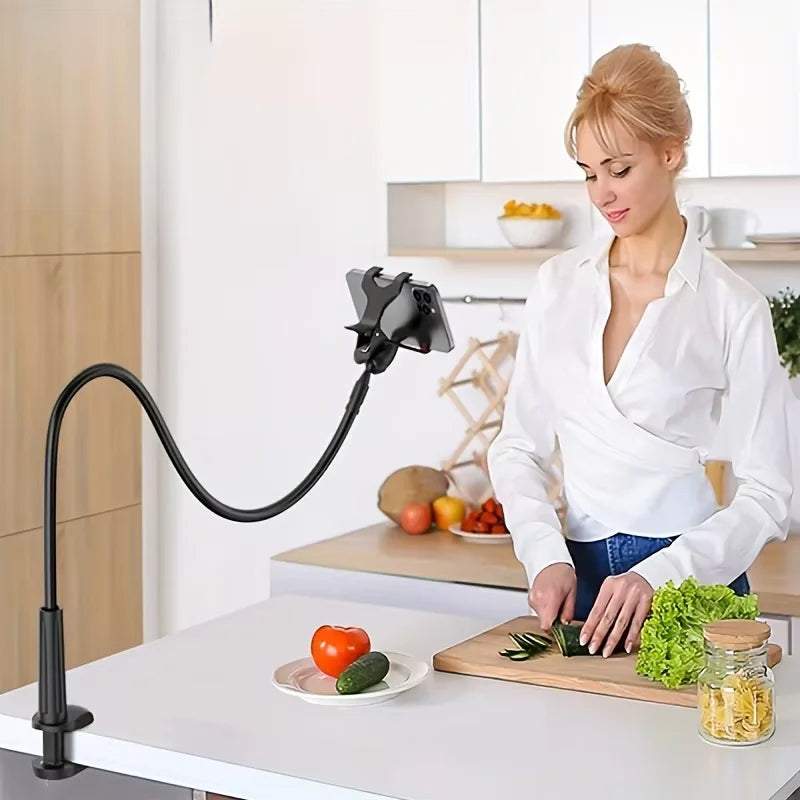 Flexible Gooseneck Phone Holder – Long Arm Bedside Clamp Stand