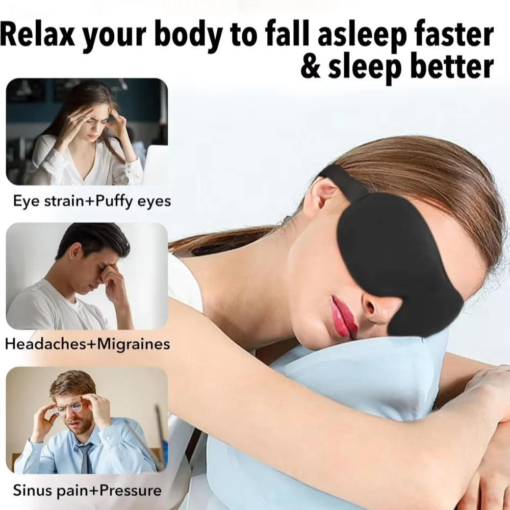 3D Memory Foam Sleep Mask – Blackout Blindfold for Sleep & Travel