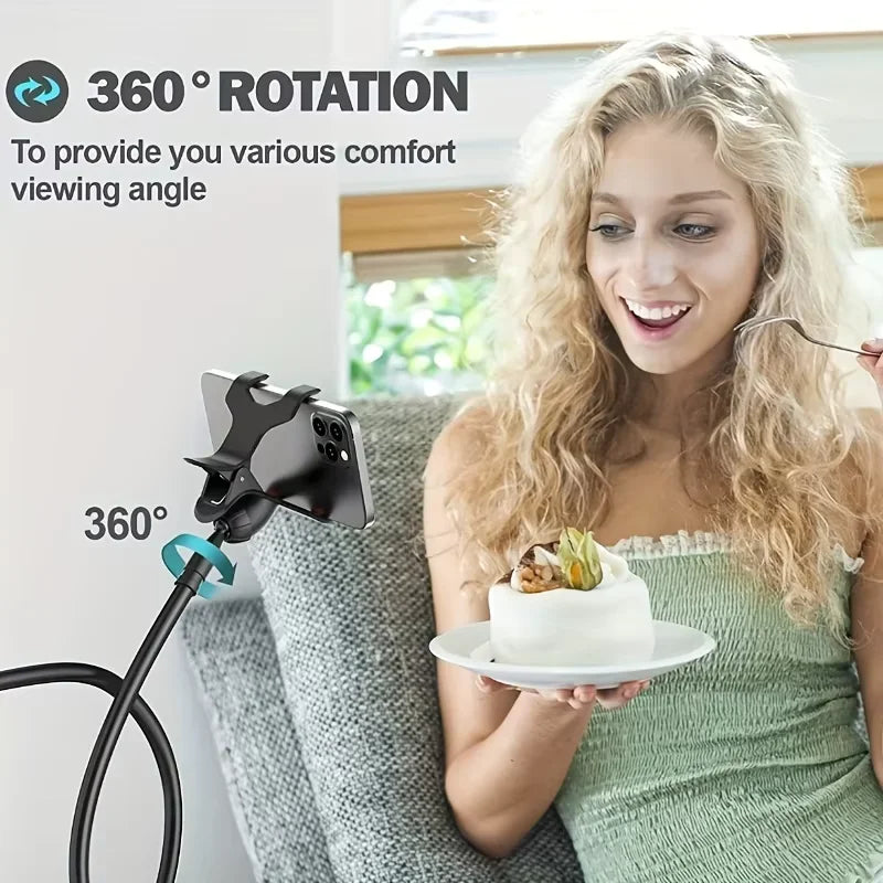 Flexible Gooseneck Phone Holder – Long Arm Bedside Clamp Stand