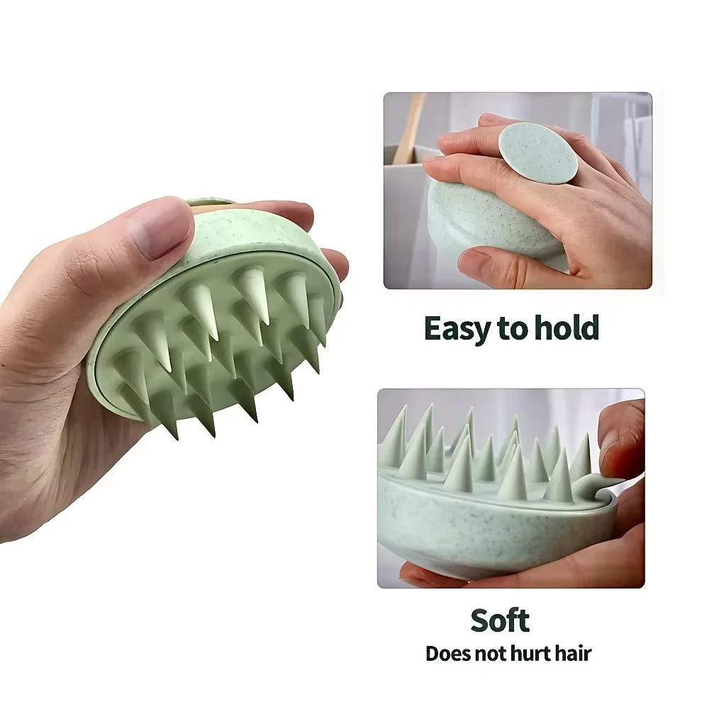 Silicone Shampoo Scalp Massage Brush – Bath & Shower Hair Tool