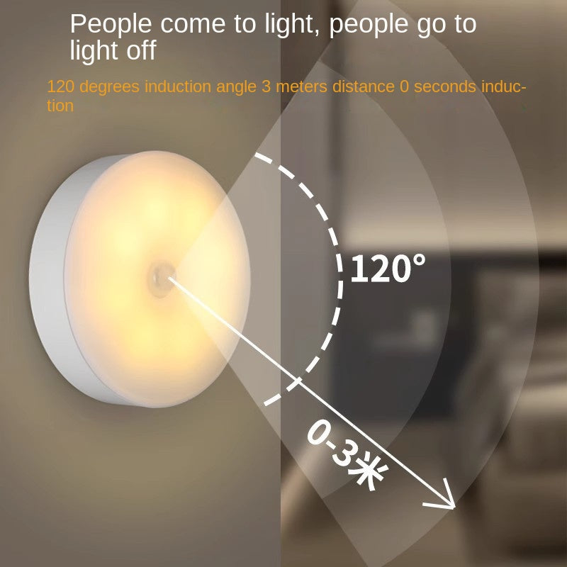 Smart LED Motion Sensor Night Light with Wireless Charging and Magnetic Base, Bedside Lamp for Bedroom, Cabinet, Home Use