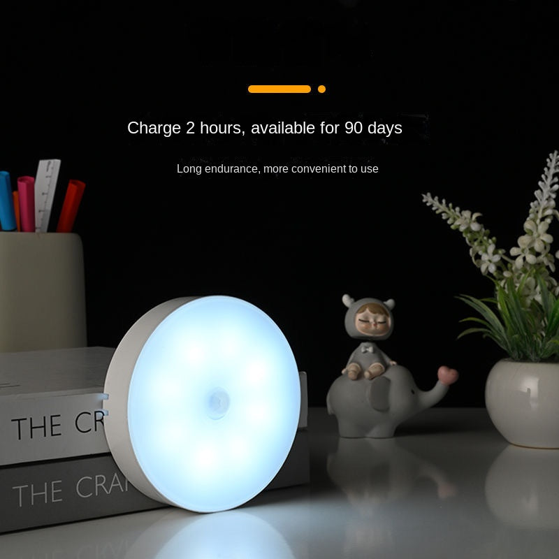 Smart LED Motion Sensor Night Light with Wireless Charging and Magnetic Base, Bedside Lamp for Bedroom, Cabinet, Home Use