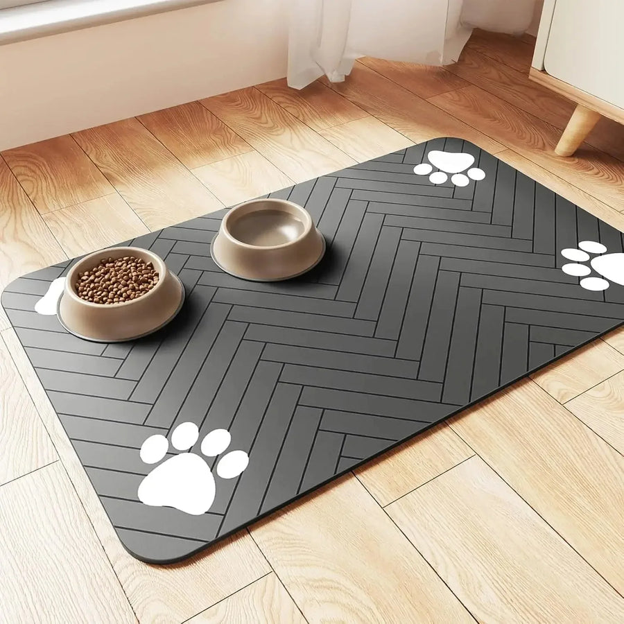 Quick-Dry Pet Feeding Mat | Waterproof & Absorbent Food Bowl Mat for Dogs & Cats