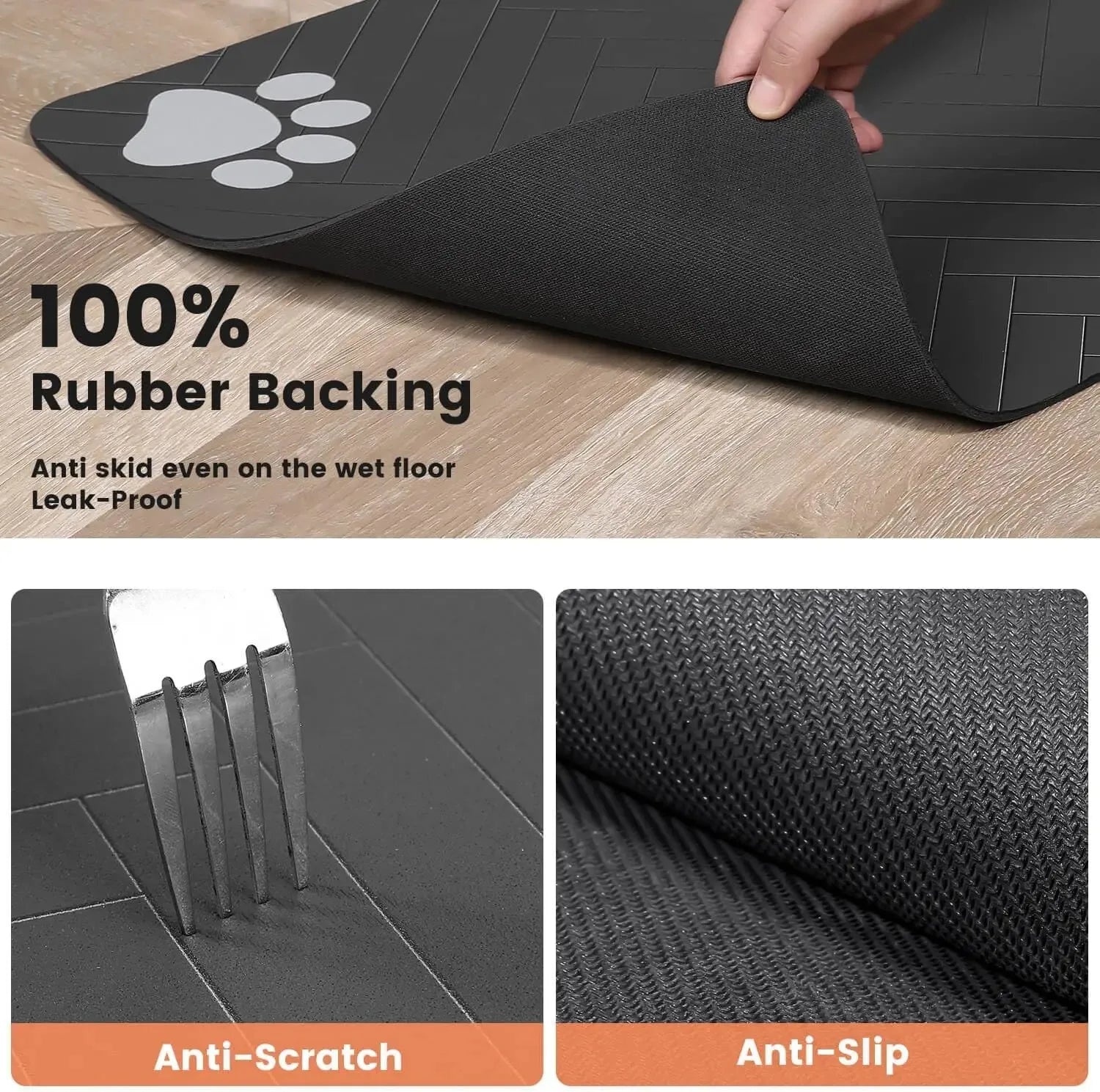 Quick-Dry Pet Feeding Mat | Waterproof & Absorbent Food Bowl Mat for Dogs & Cats