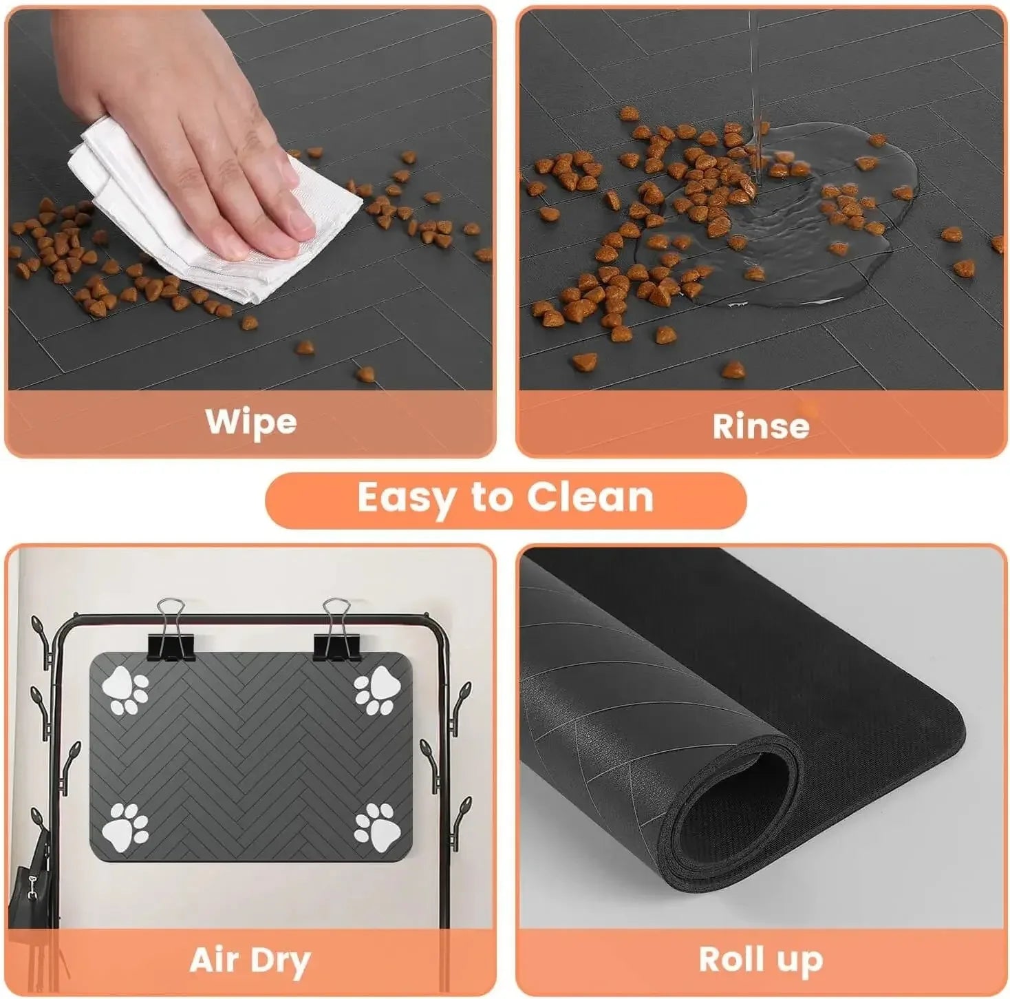Quick-Dry Pet Feeding Mat | Waterproof & Absorbent Food Bowl Mat for Dogs & Cats
