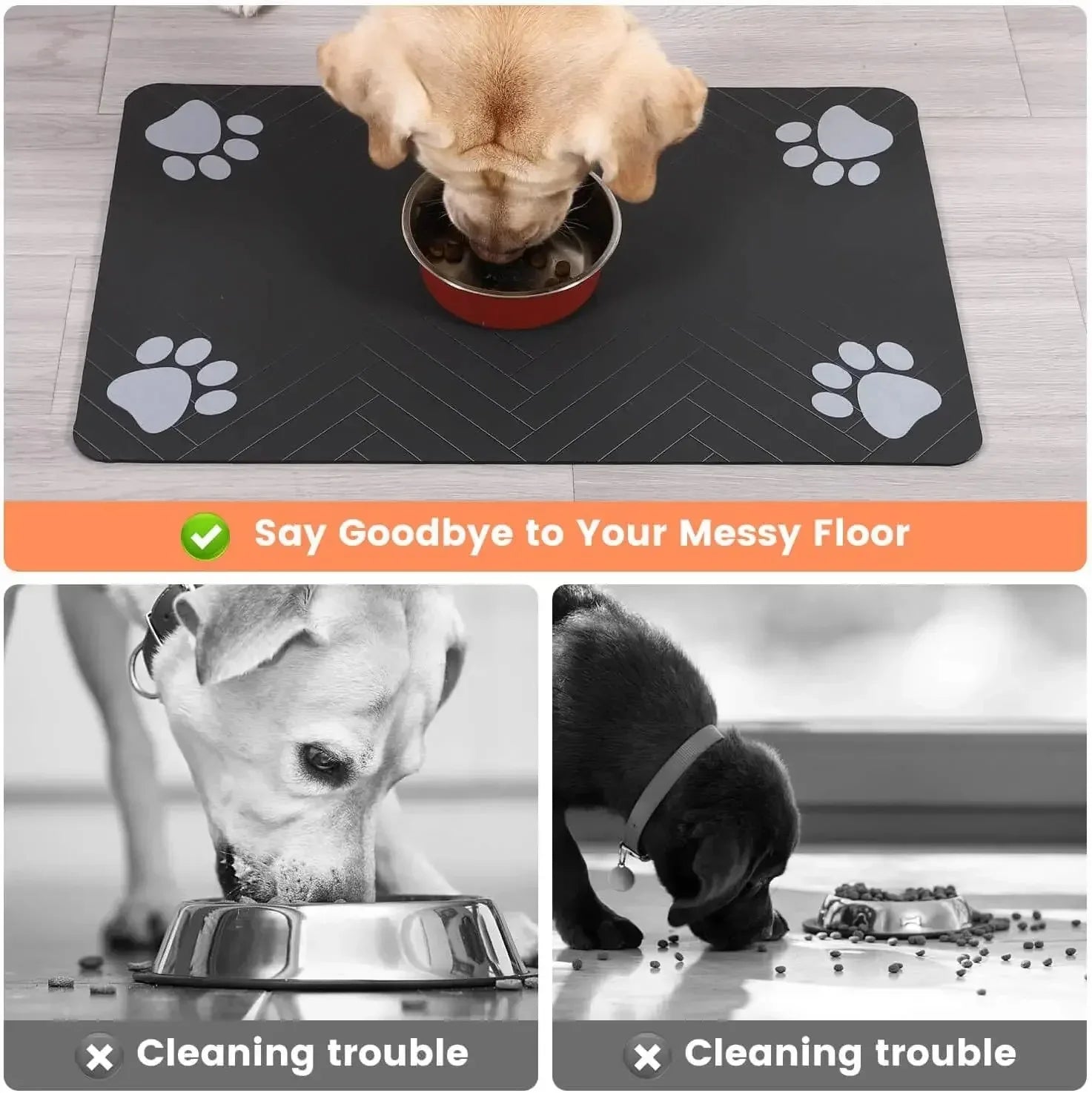 Quick-Dry Pet Feeding Mat | Waterproof & Absorbent Food Bowl Mat for Dogs & Cats