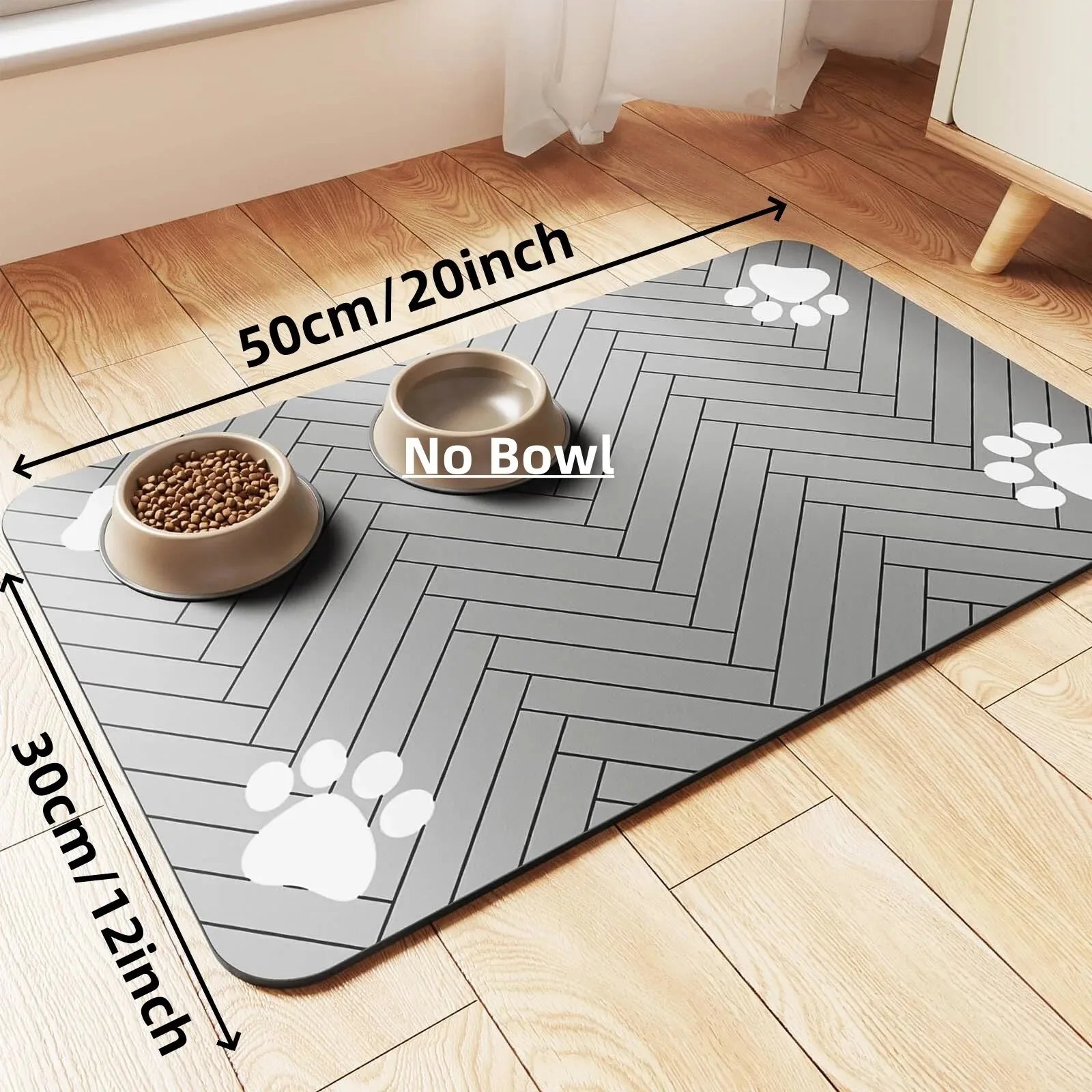 Quick-Dry Pet Feeding Mat | Waterproof & Absorbent Food Bowl Mat for Dogs & Cats