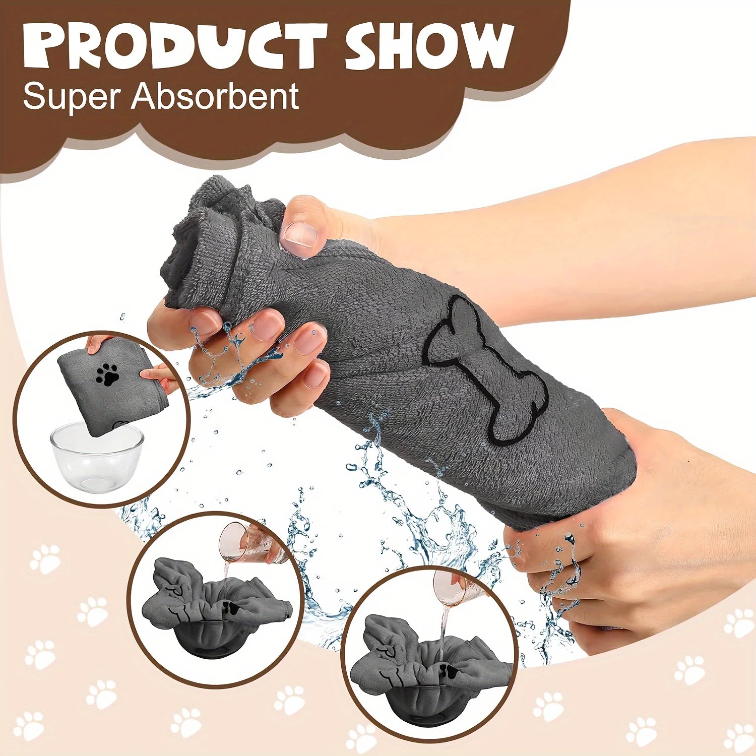 Quick-Dry Microfiber Dog Towel | Ultra Absorbent Pet Bath Towel for Dogs & Cats