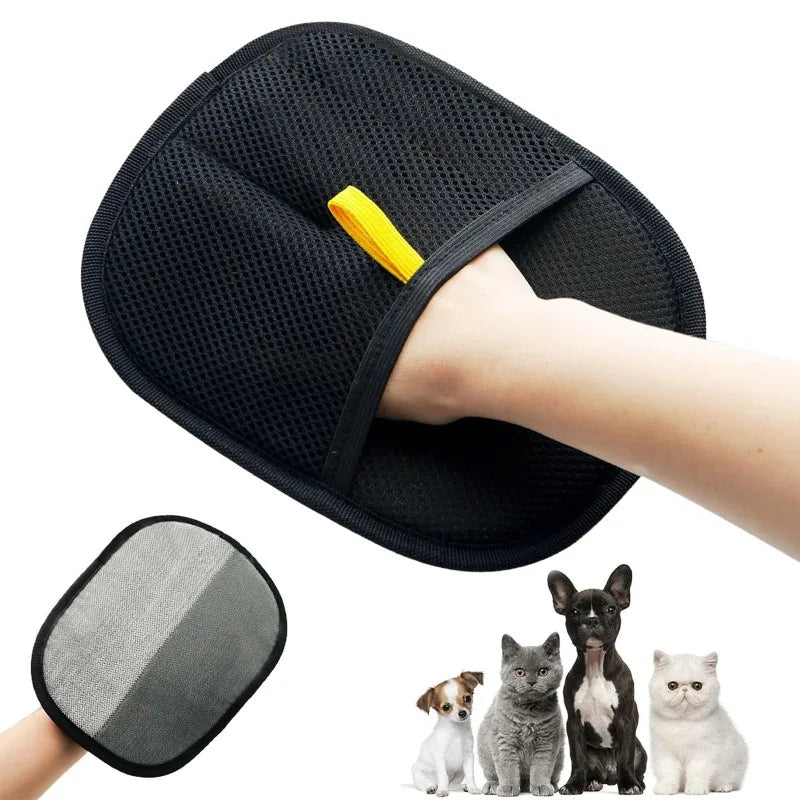 Double-Sided Pet Grooming Glove | Cat & Dog Hair Removal Brush for Shedding & Bathing