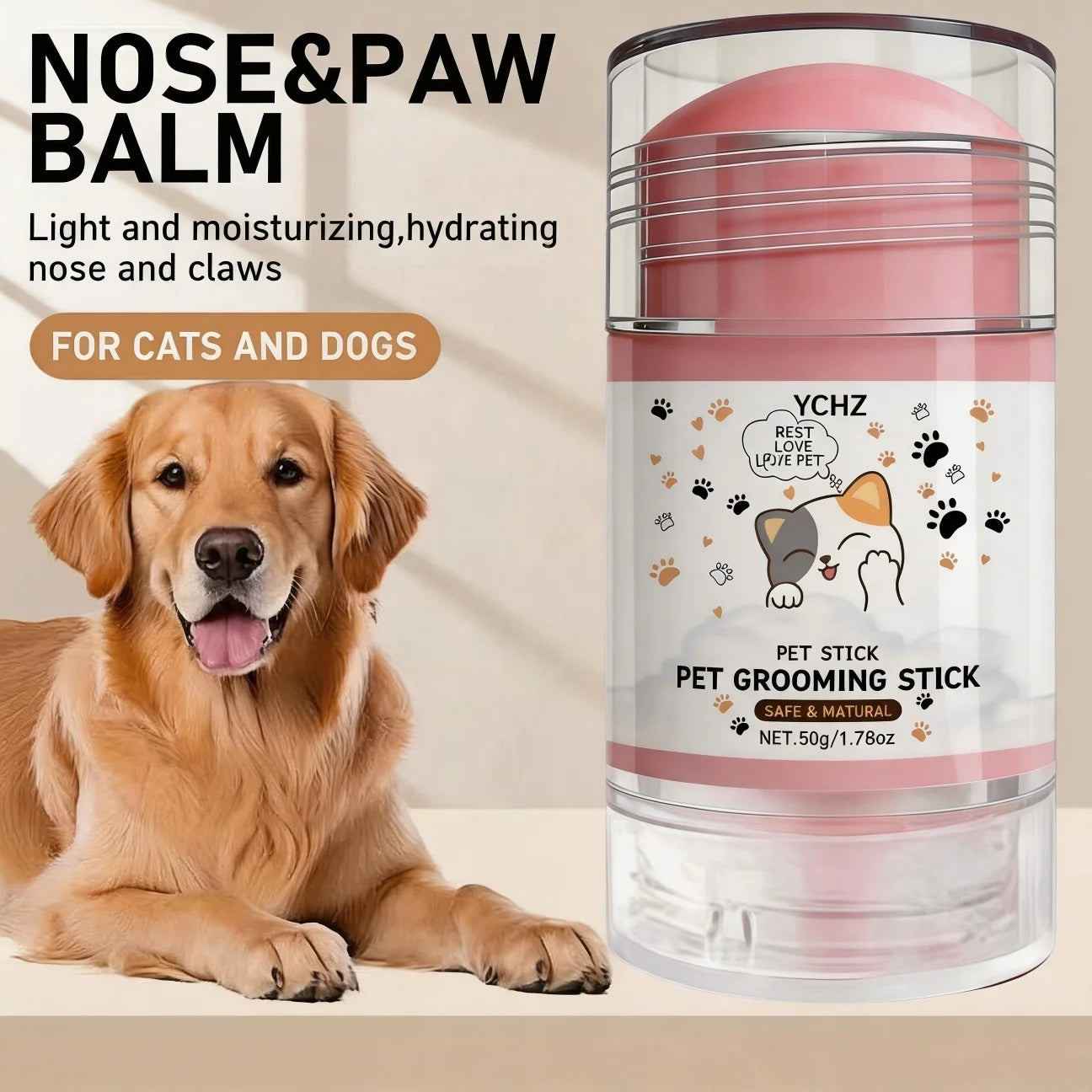 Pet Paw & Nose Balm | Moisturizing Repair Cream for Dogs & Cats (50g)